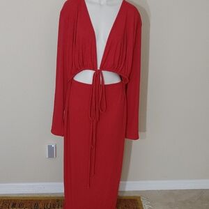 Goodtimeusa Women's Chic Red Long Sleeve Dress NWOT